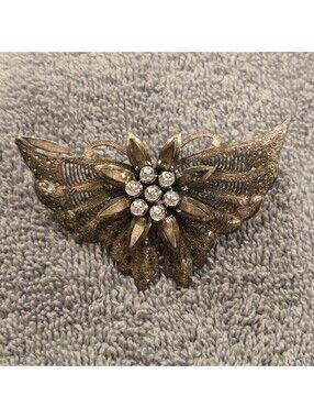 LES BERNARD Style Butterfly Brooch 3 in Wide VINTAGE